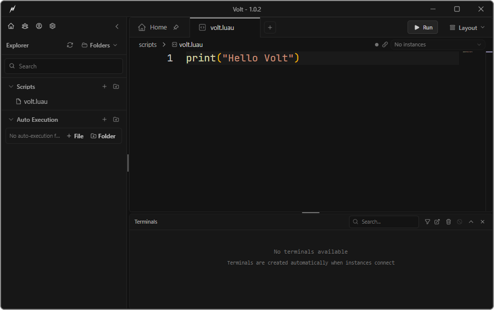Volt UI 1.0 editor screen