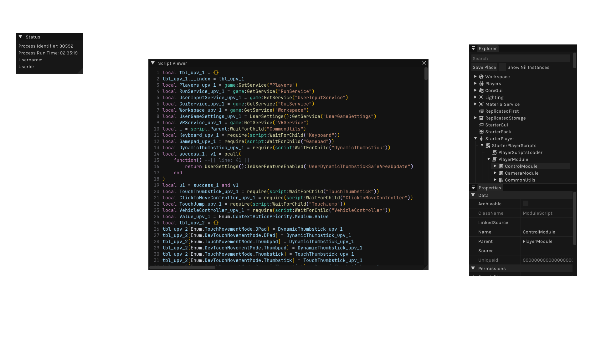Volt internal UI using the Volt Dark theme